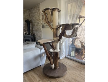 Kočičístromy SIMA (potah imitace broušené kůže) - PŘENOSNÉ KOČIČÍ ŠKRABADLO