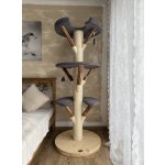 Kočičístromy MiniBUBI - šedý manšester - PŘENOSNÉ KOČIČÍ ŠKRABADLO