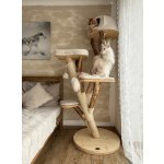 Kočičístromy BERTÍK - krémový manšester - PŘENOSNÉ KOČIČÍ ŠKRABADLO