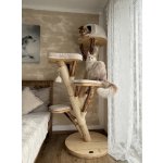 Kočičístromy BERTÍK - krémový manšester - PŘENOSNÉ KOČIČÍ ŠKRABADLO