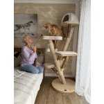 Kočičístromy BERTÍK - krémový manšester - PŘENOSNÉ KOČIČÍ ŠKRABADLO