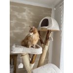 Kočičístromy BERTÍK - krémový manšester - PŘENOSNÉ KOČIČÍ ŠKRABADLO