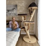 Kočičístromy BERTÍK II  - hnědý manšester - PŘENOSNÉ KOČIČÍ ŠKRABADLO