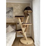 Kočičístromy BERTÍK II  - hnědý manšester - PŘENOSNÉ KOČIČÍ ŠKRABADLO